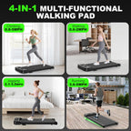 Under Desk Treadmill - 2.5Hp Portable Treadmill, Small Walking Pad With Incline, Compact Treadmills For Office Home, Remote Cont