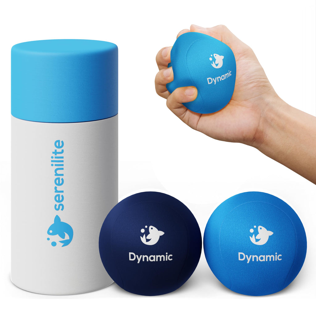 Serenilite Stress Balls For Adults With Dynamic Resistance, Squeeze Ball For Hand Therapy, 2 Pack, Hand Exercisers For Therapy