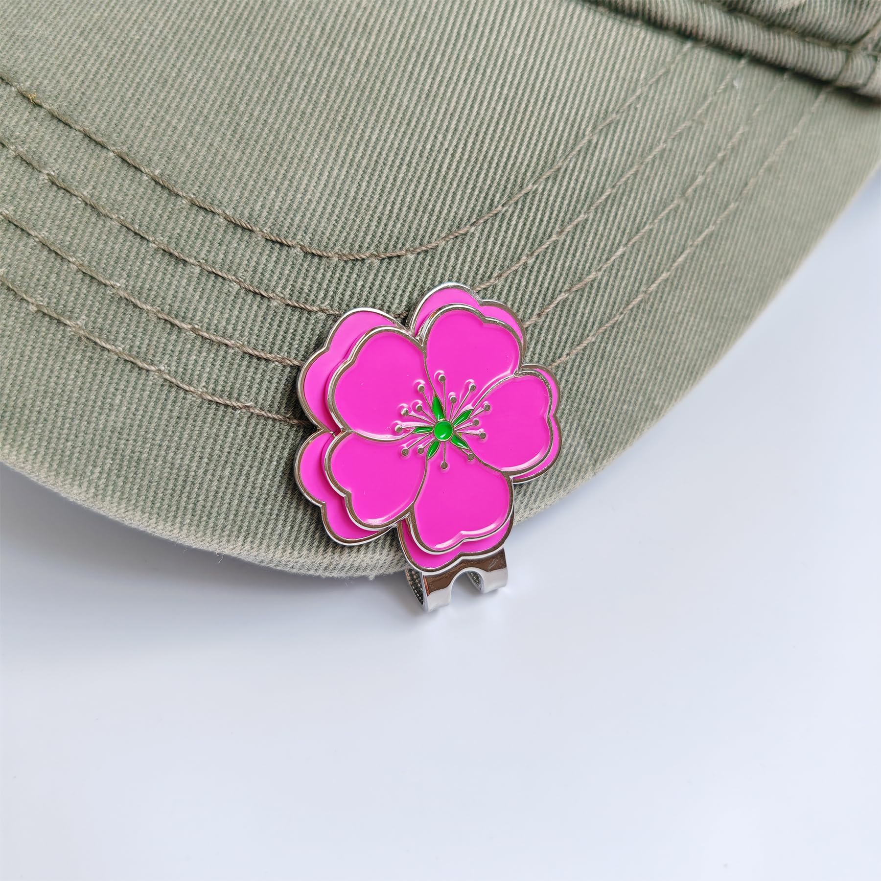 Eshan Golf Ball Marker And Magnetic Golf Hat Clip Set Flower Clover Shape Clips Markers Golf Bag Accessories Court Gift For Men