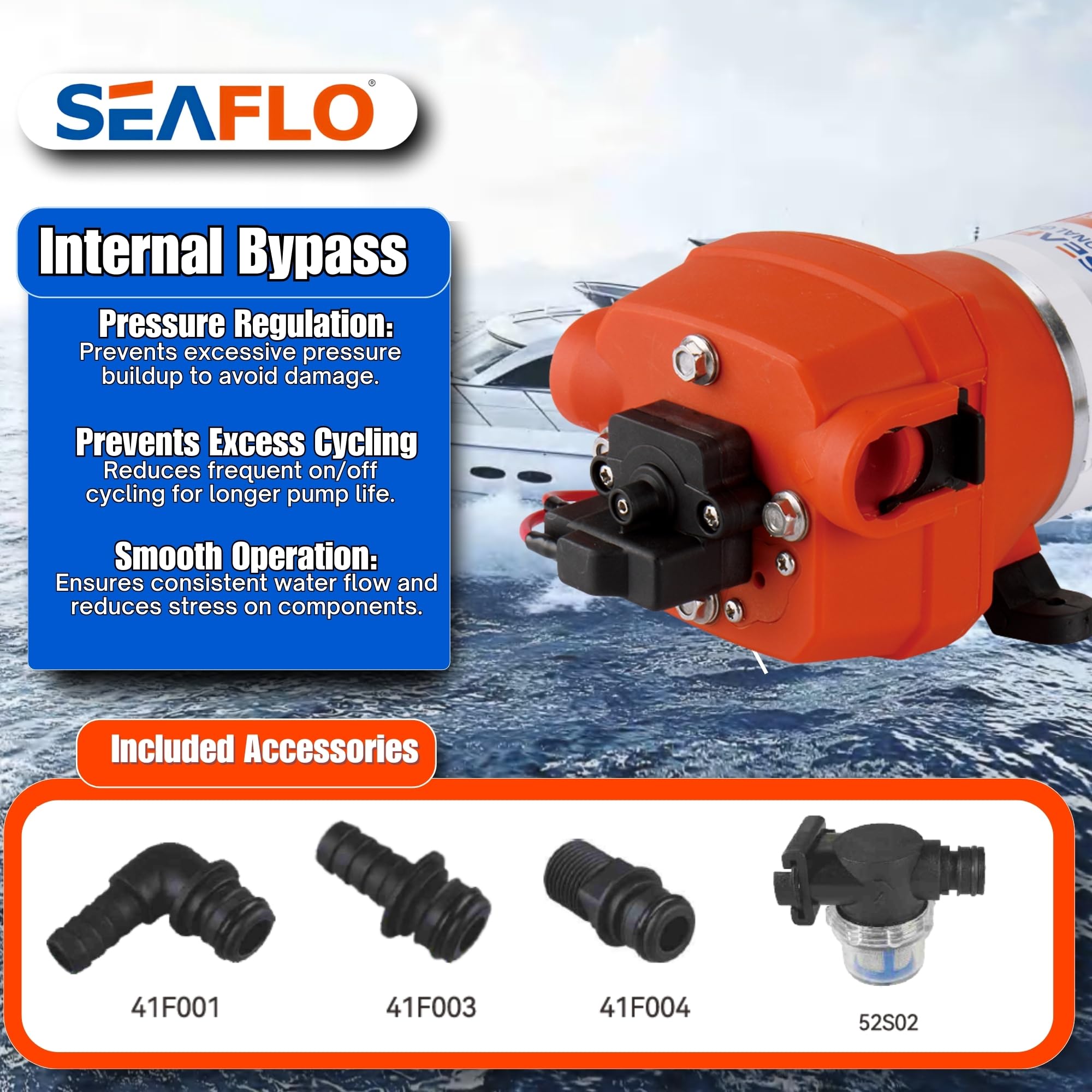 New 12V Water Pressure Diaphragm Pump 4.5Gpm 17 L/Min 40 Psi Caravan/Rv/Boat/Marine