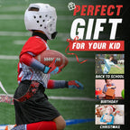 AIGEVTURE Youth Football Gloves Kid Receiver Gloves Boys Girls Unmatched Grip Great Gift (Sky Blue and Red, Youth XS)