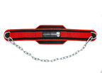 Gymreapers Dip Belt With Chain For Weightlifting, Pull Ups, Dips - Heavy Duty Steel Chain For Added Weight Training (Red)
