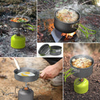 Lixada Camping Cookware Set,11Pcs Camping Cookware Mess Kit With Non-Stick Lightweight Pot Pan Bowls Set For Outdoor Camping Bac
