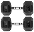 Fitvids Rubber Encased Hex Dumbbell, 35Lb, Pair