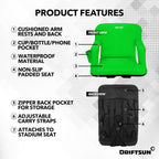 Driftsun Stadium Seats With Back Support, Deluxe Bleacher Chairs With Back Support And Cushion, Padded Stadium Seats, Waterproof