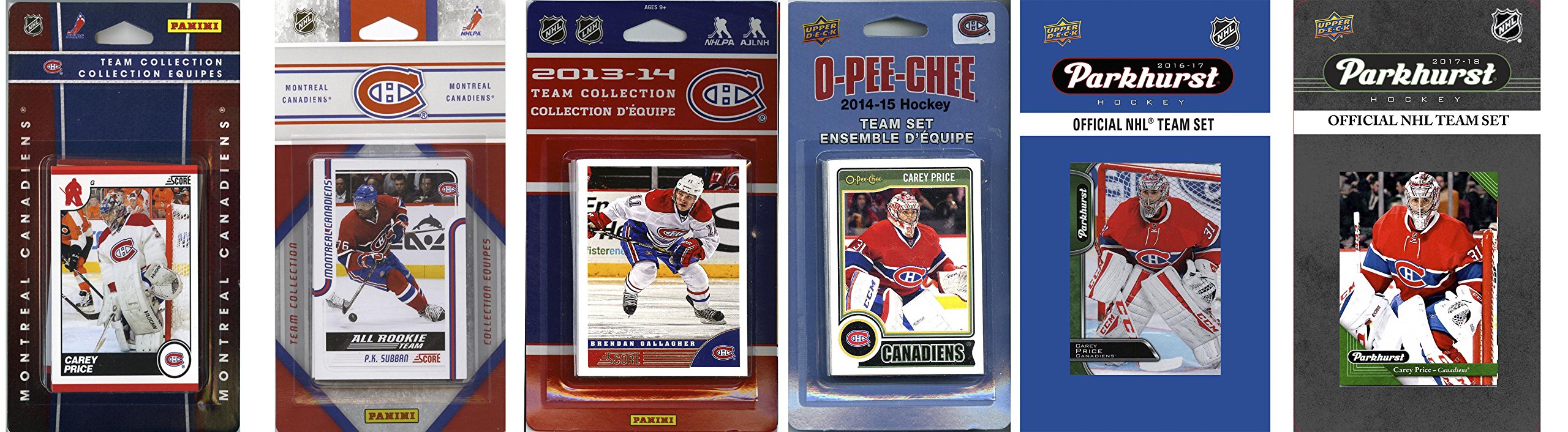 Nhl Montreal Canadiens 6 Different Licensed Trading Card Team Sets