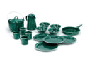Gsi Outdoors Camp Dinnerware Set I 4-Person Set Includes Pioneer Enamel Percolator, Frypan, Kettle, Bowls, Plates & Coffee Mugs