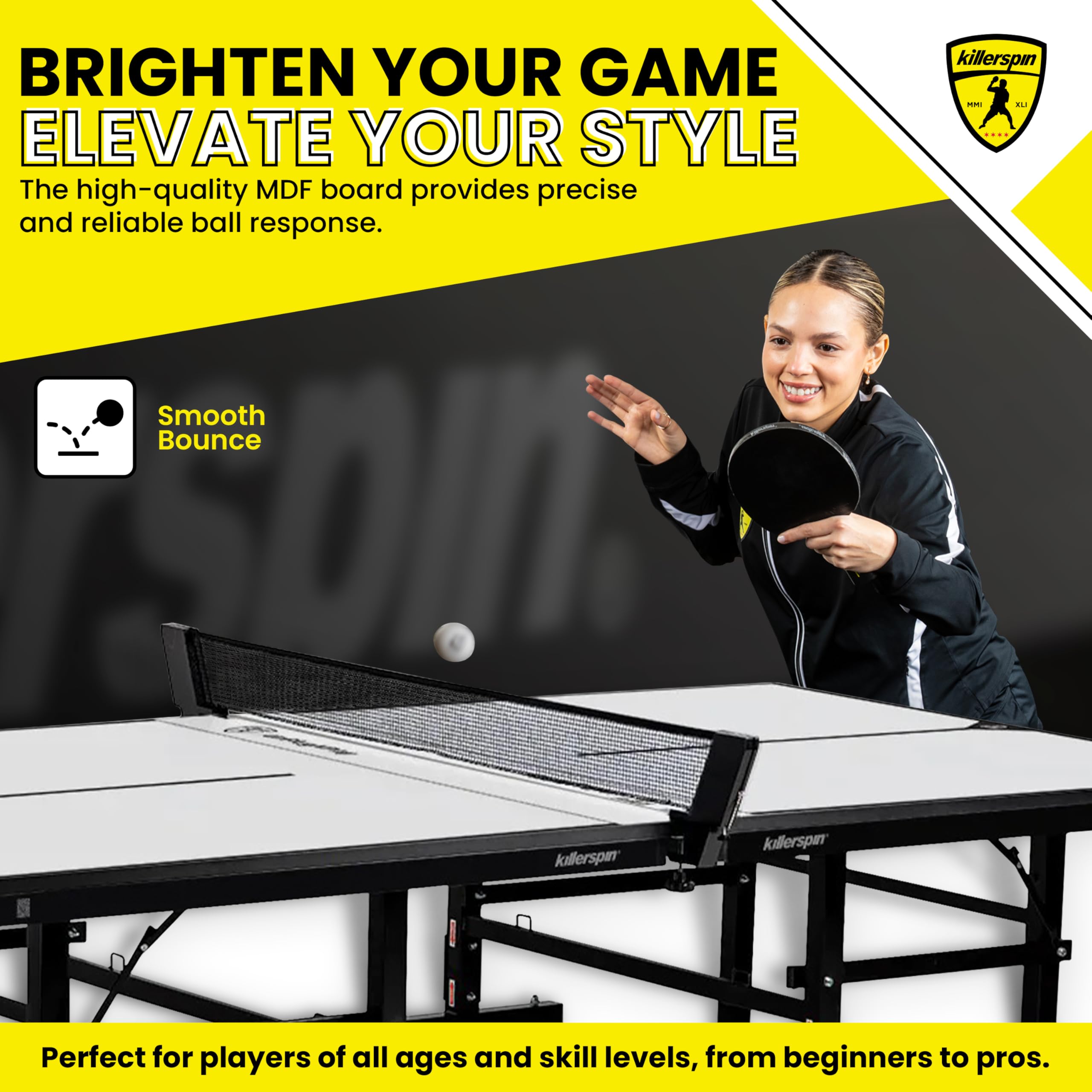 Killerspin Myt 415Max - Table Tennis Table, Vanilla