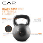 Cap Barbell Black Cast Iron Kettlebell | 80 Pounds