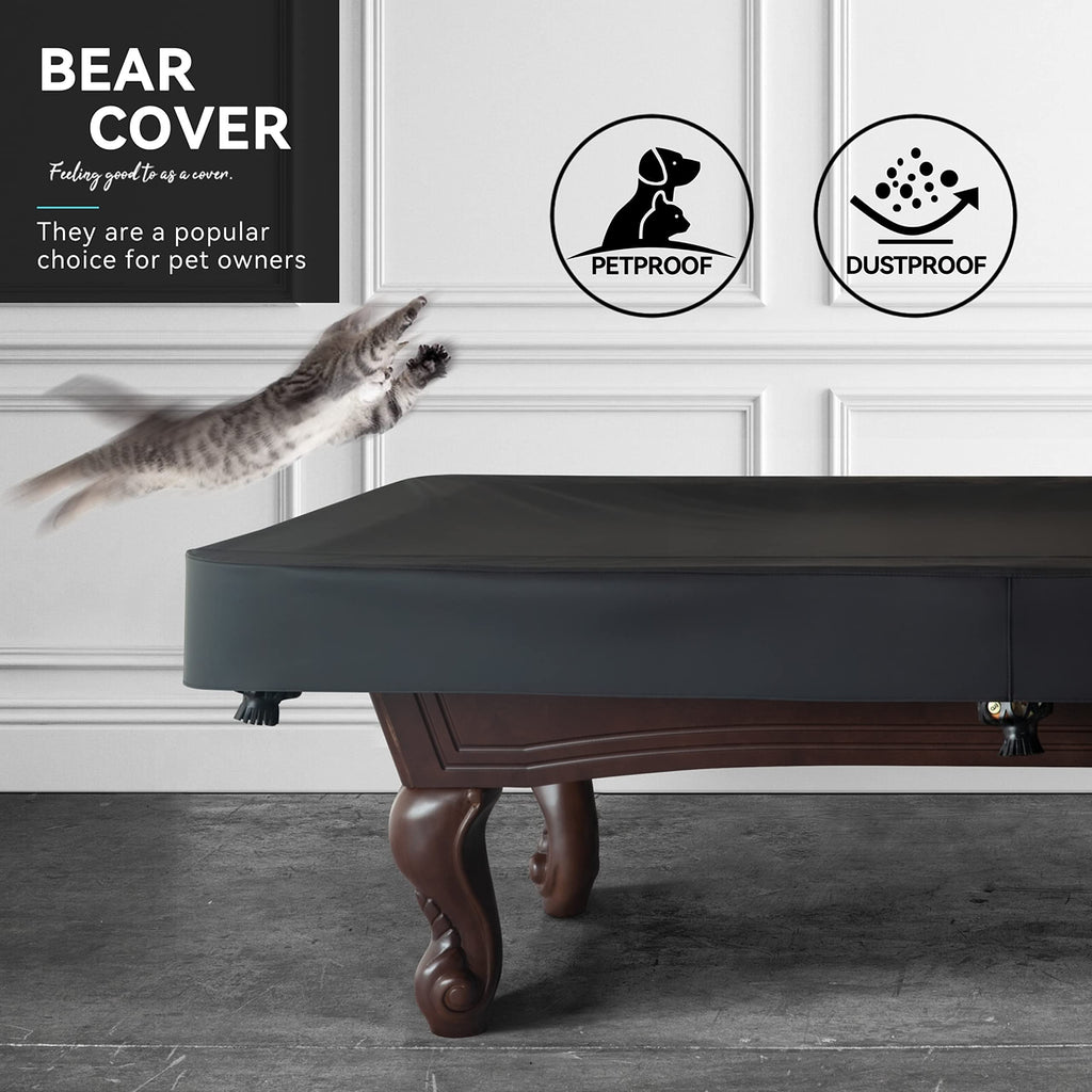Bearcover Heavy Duty Leatherette Billiard Pool Table Cover, Waterproof & Tearproof Covers For Pool Table 7/8/9Ft Fitted (7 Feet/