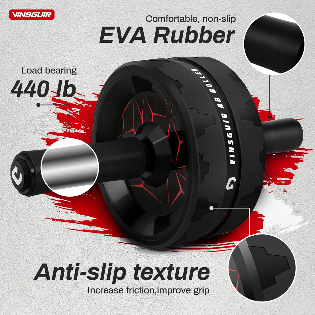 Vinsguir Ab Roller Wheel, Abs Workout Equipment For Abdominal & Core Strength Training, Exercise Wheels For Home Gym, Fitness Eq