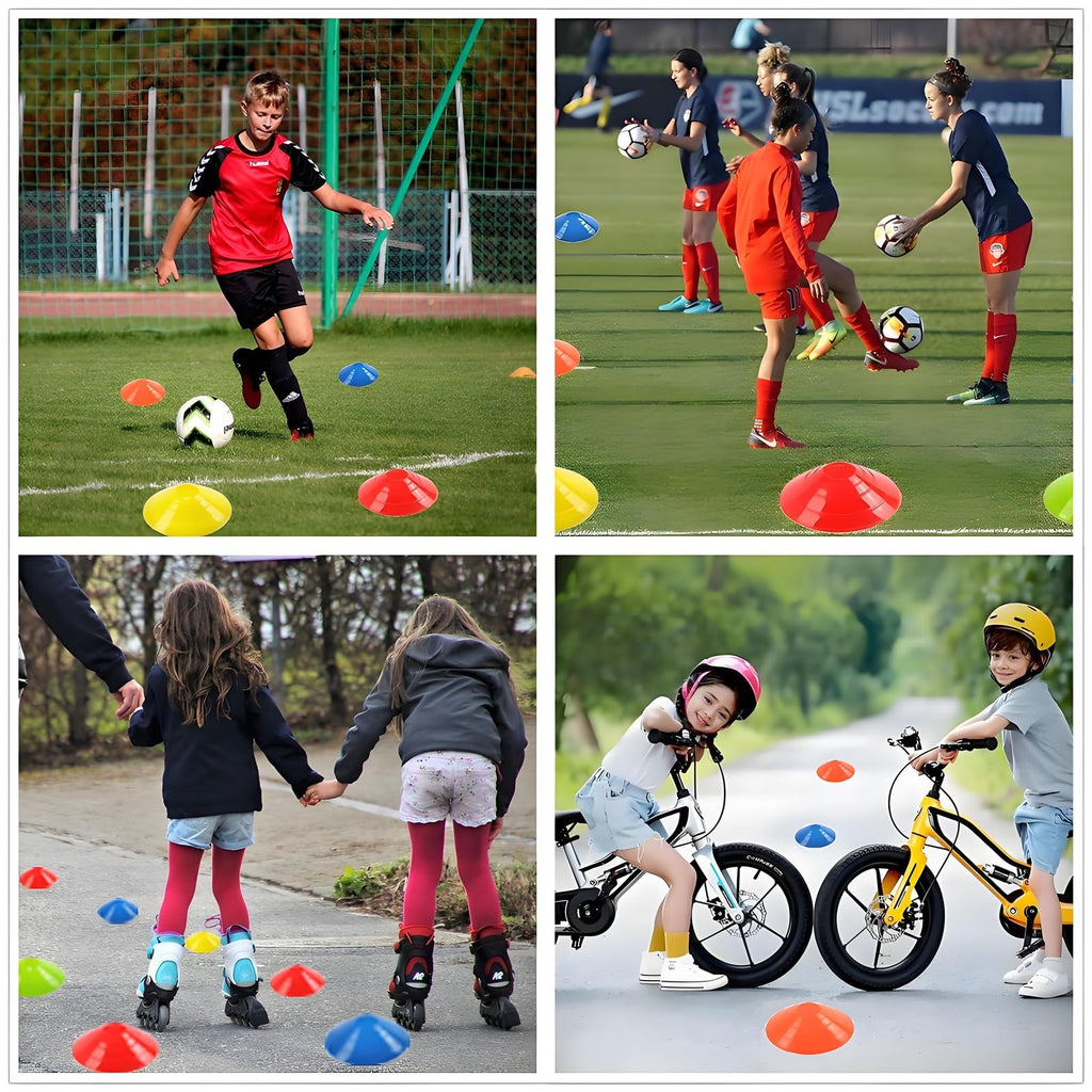 Anslyqa Soccer Cones (Set Of 50) Agility Training Disc Cone With Carry Bag And Holder For Football Basketball Sports Field Cone