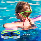 Portzon Unisex-Kids Swim Goggles,Anti Fog Goggles For Kids No Leaking Clear Vision Water Pool Swimming Goggles