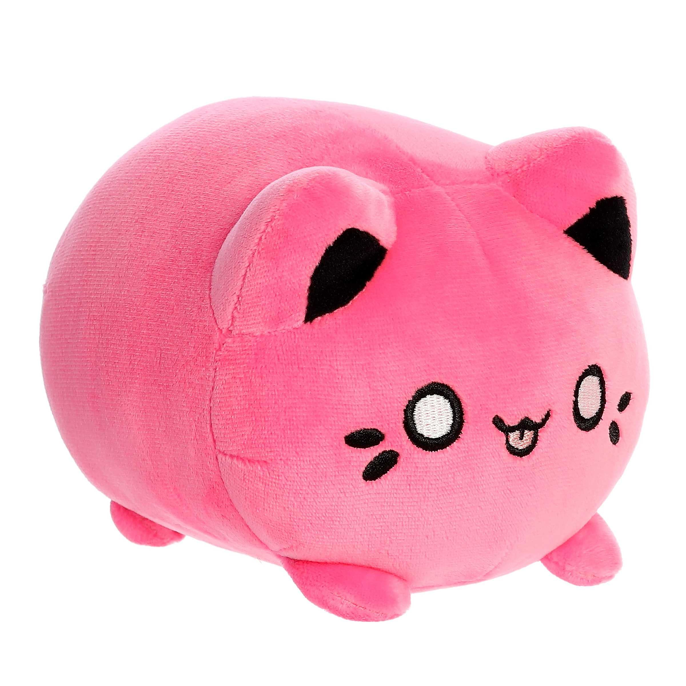 Aurora Enchanting Tasty Peach Vivid Pink Meowchi Stuffed Animal - Bright & Colorful Design - Showpiece Plush - 7 Inches