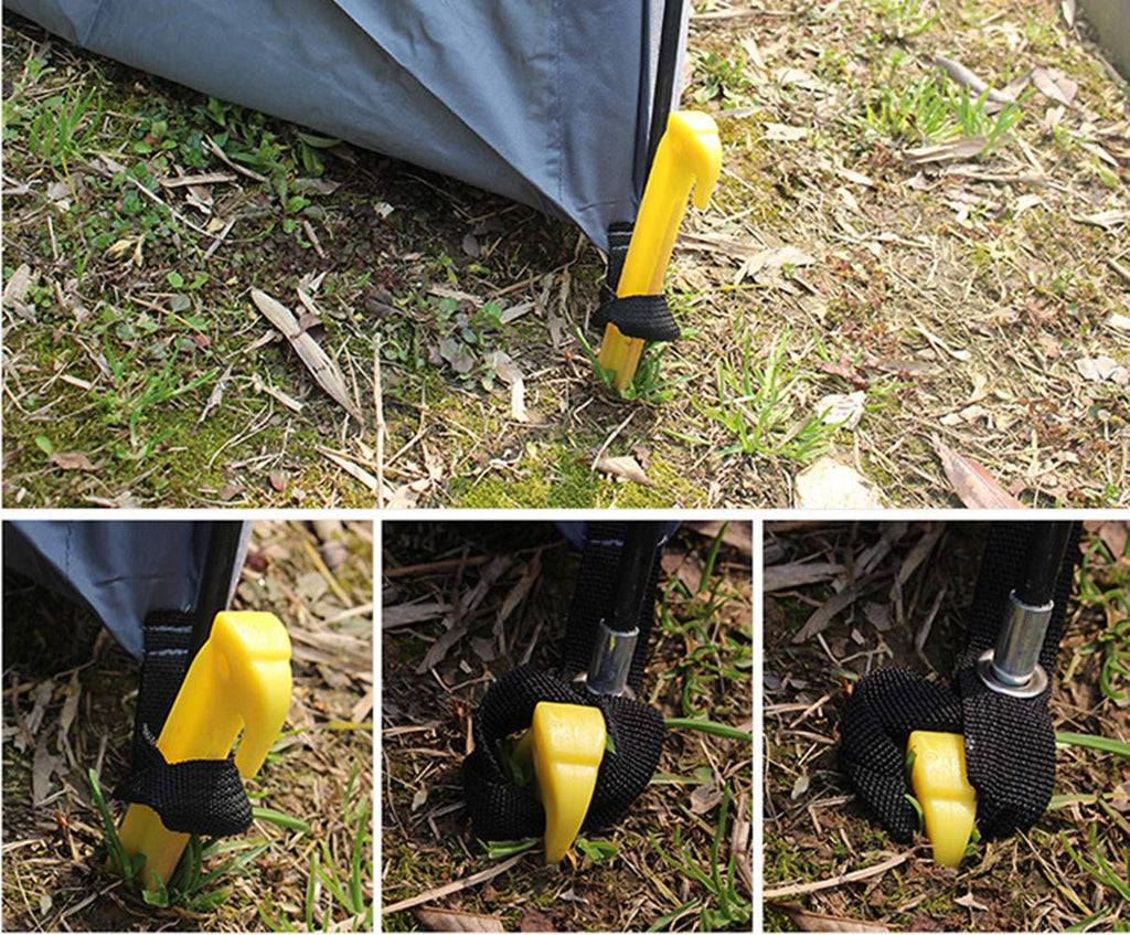 9 Inch Plastic Tent Stakes -12 Pcs Heavy Duty And Larger Durable Tent Pegs Spike Hook For Campings Outdoor And Garden Lawn, Stur