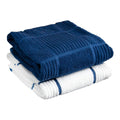 T-Fal Textiles 60918 2-Pack Parquet Design 100-Percent Cotton Kitchen Dish Towel, Blue, Solid/Check-2 Pack, 2 Count