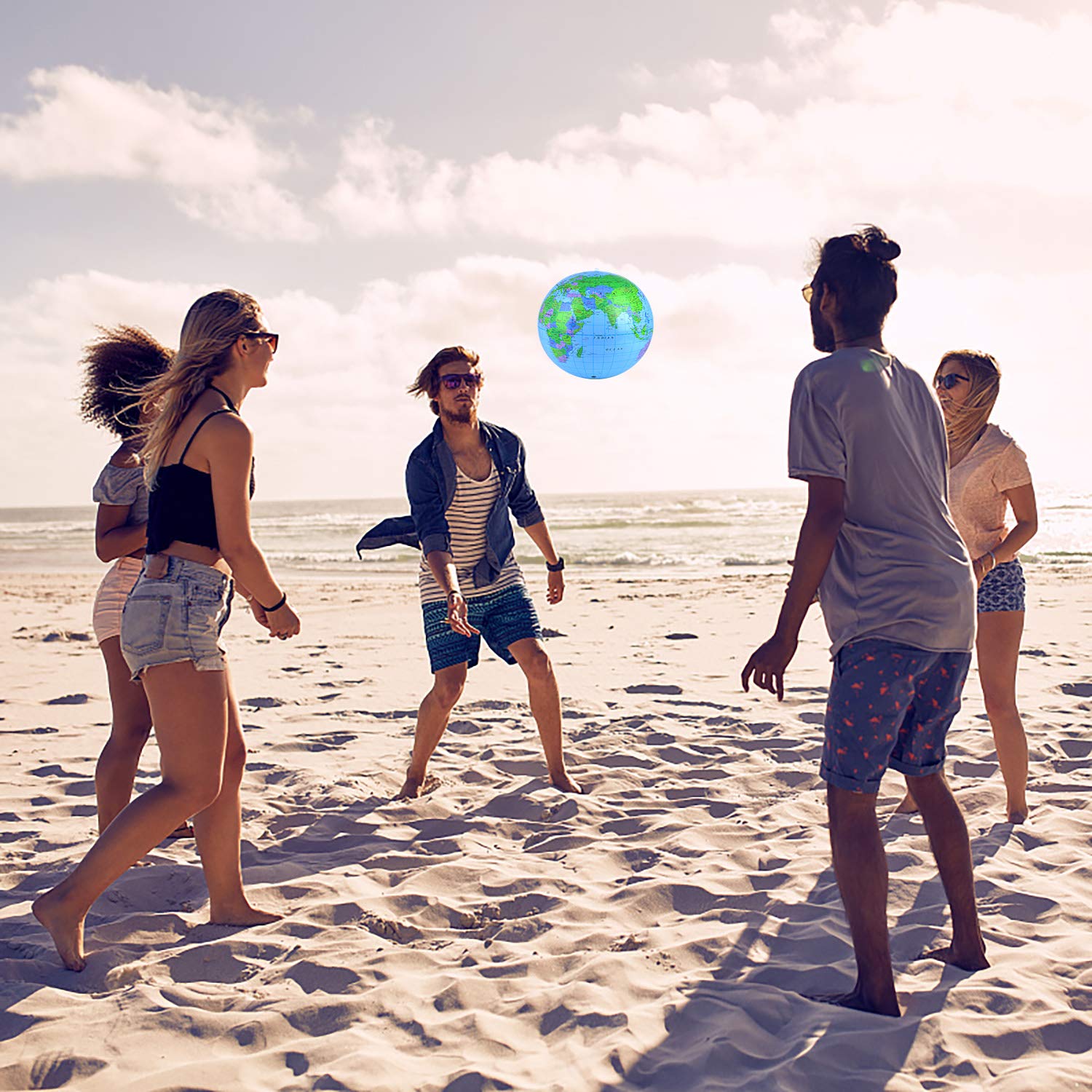 Coopay 10 Pack Inflatable Globe Pvc World Globe Inflatable Earth Beach Ball For Beach Playing Or Teaching