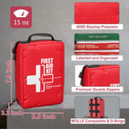 Small First Aid Kits,Travel First Aid Kit With Labelled Compartments Molle System Compact Medical Kit For Car, Hiking, Backpacki