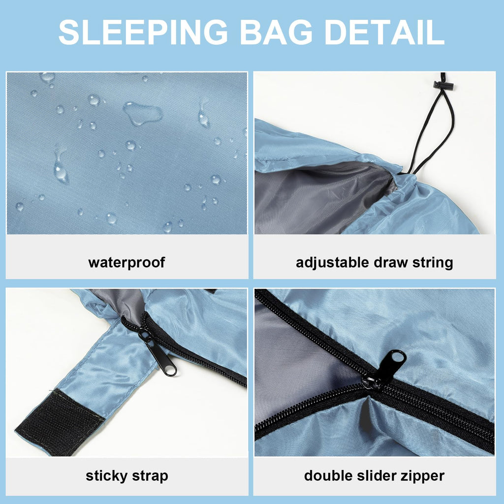 Tudomro 2 Pcs Camping Sleeping Bag For Adults, Lightweight Packable Waterproof Camping Gear Equipment To Keep Warm For Spring Su