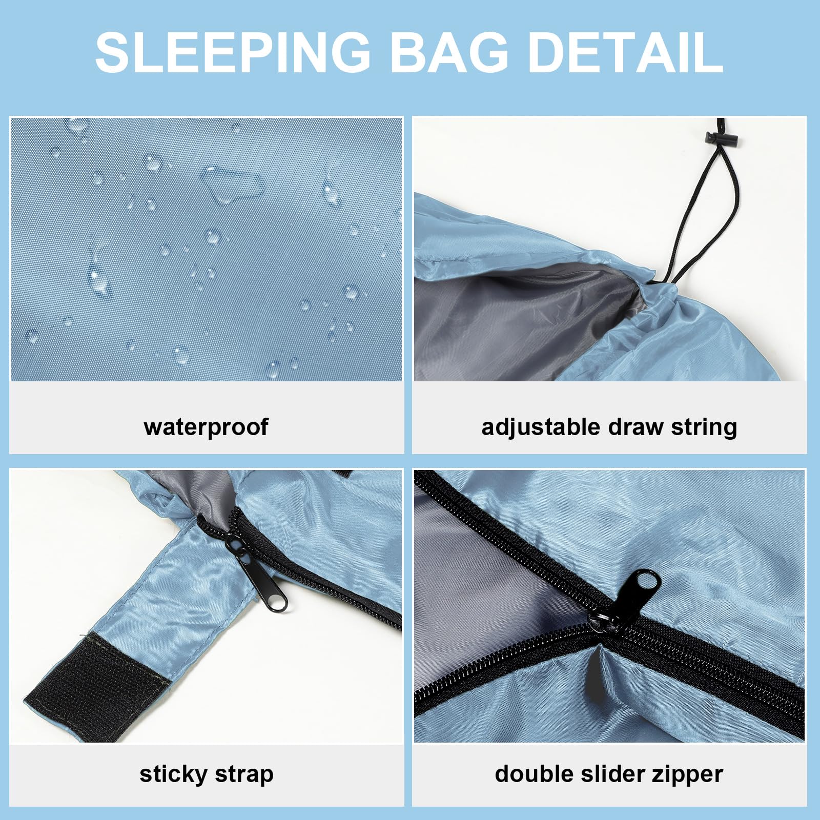 Tudomro 2 Pcs Camping Sleeping Bag For Adults, Lightweight Packable Waterproof Camping Gear Equipment To Keep Warm For Spring Su