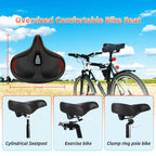 Oversized Comfort Bike Seat, Extra Wide Bike Seat Compatible With Peloton Bike, Electric Bike, Indoor Stationary Exercise Bike O