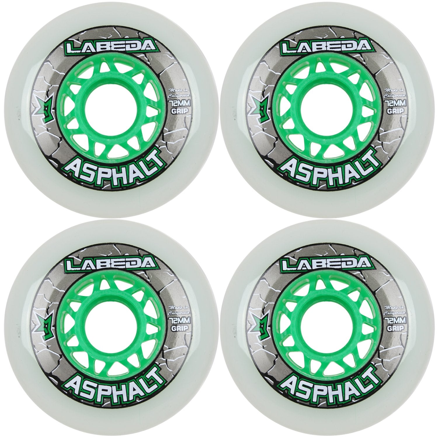 LABEDA WHEELS Inline Roller Hockey GRIPPER ASPHALT OUTDOOR WHITE (72)