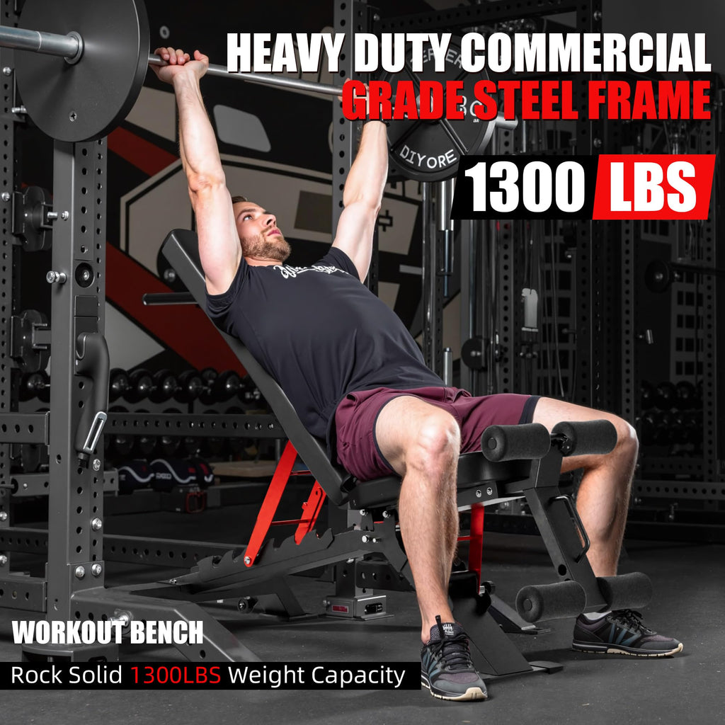 Blackpear Adjustable Weight Bench - Workout Bench For Home Gym, 1300Lb Capacity Heavy Duty Exercise Foldable Strength Training B