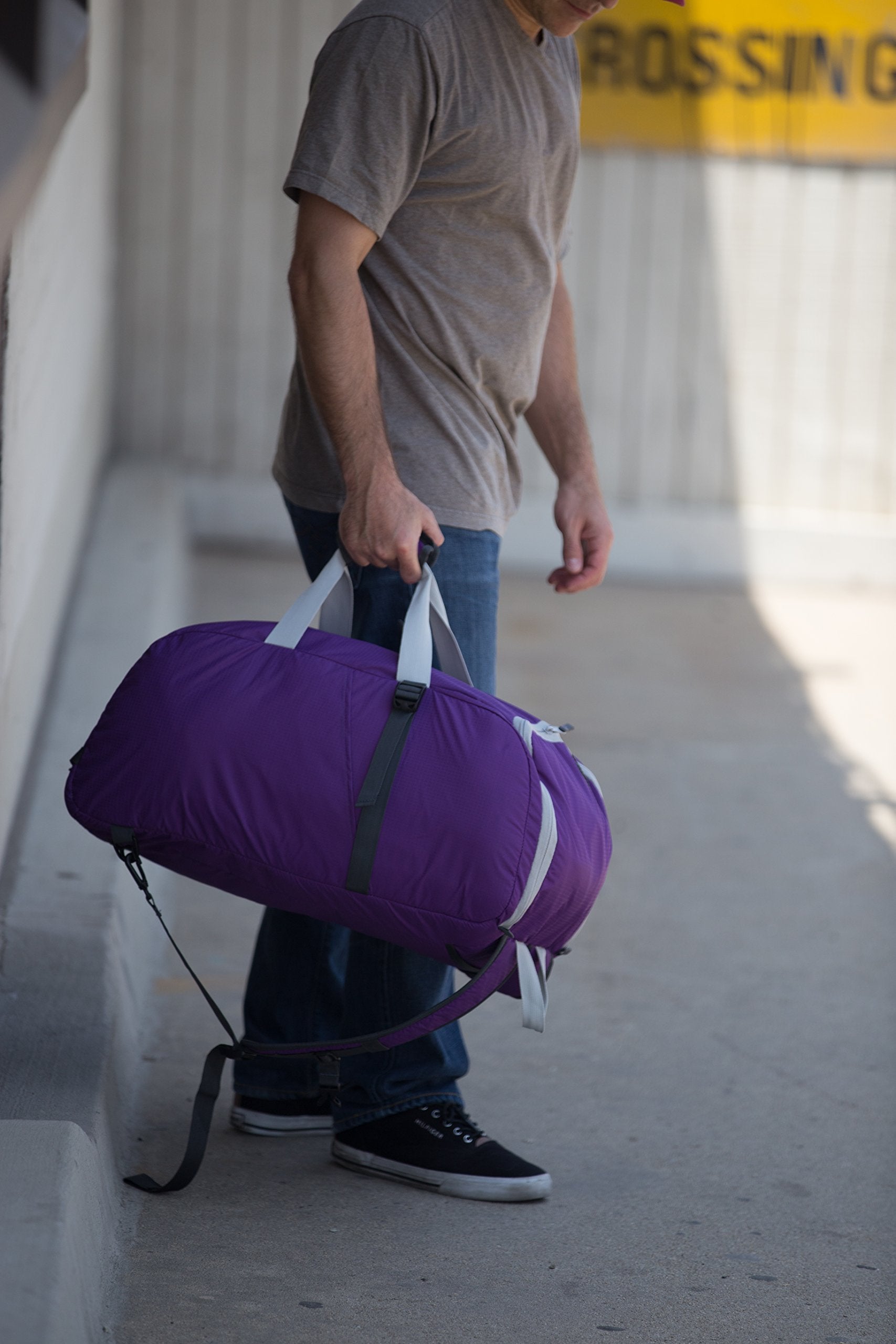 Dbest Products Smart Backpack, Purple And Grey 4-1 Rolling Backpack Luggage Duffel Gym Bag Removable Dolly Laptop Tablet Pocket