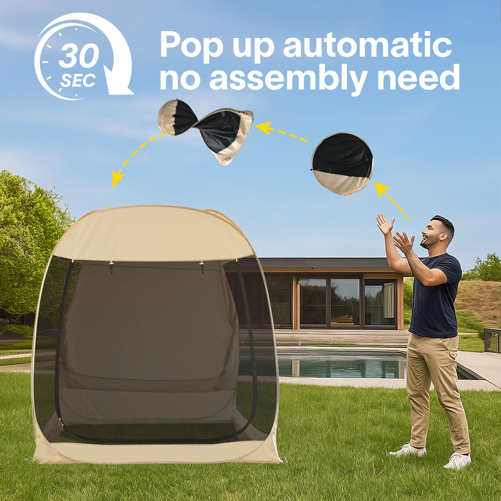 Alvantor Pop Up Screen House, 4 In 1 Outdoor Camping Tent,7'X7' Screen Room With Mosquito Netting, Suv Tent With Carry Bag, Inst