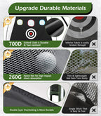 Golf Net, 10X7Ft Home Golf Hitting Aids Equipment With Foldable Tri-Turf Mat For Backyard Driving Chipping Swing With Training T
