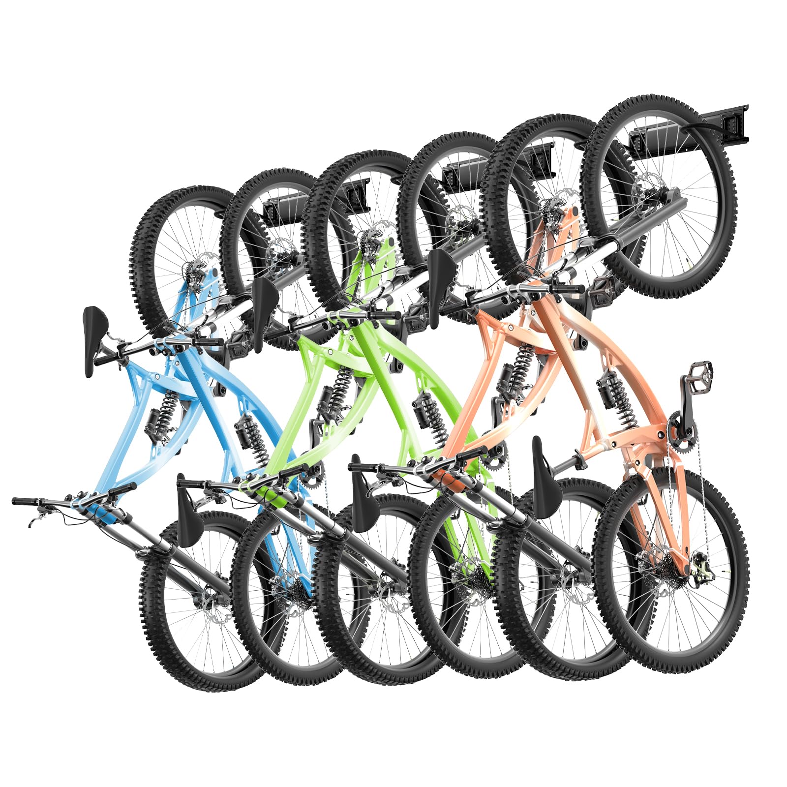 Vevor Bike Storage Rack, 6 Bike Racks And 3 Helmets Hooks, Wall Mount Bike Storage Hanger, Home & Garage Organizer, Customizable