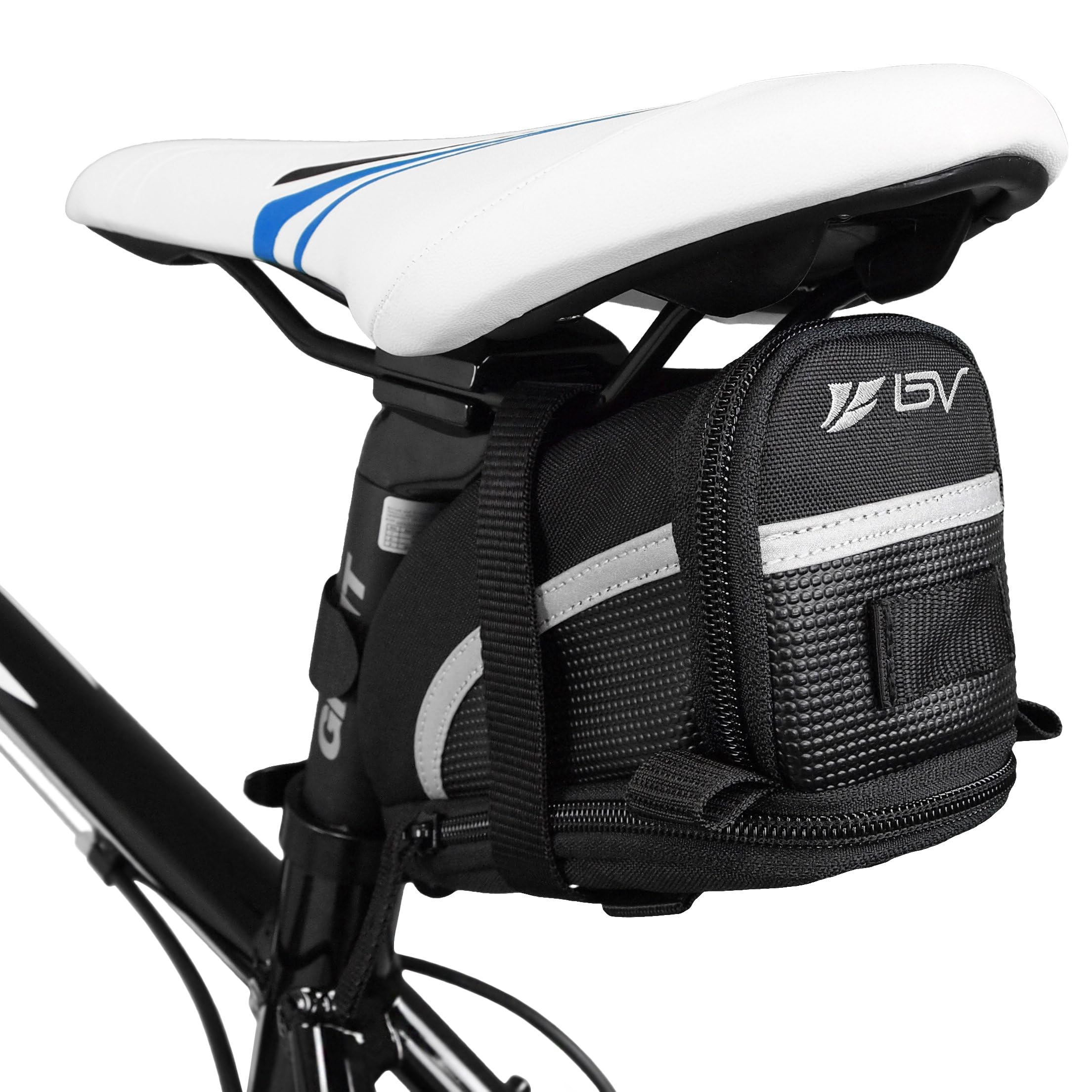 BV Bicycle Strap-On Saddle Bag with perfect Size I With reflective for a Safety ride I Seat Bag, Cycling Bag - Bike Bag for all 