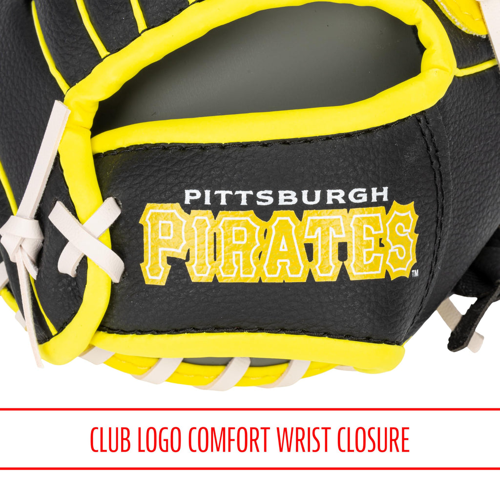 Franklin Sports Mlb Youth Teeball Glove + Foam Ball Set - Kids Pittsburgh Pirates Baseball + Teeball Mitt And Ball - Perfect Fir