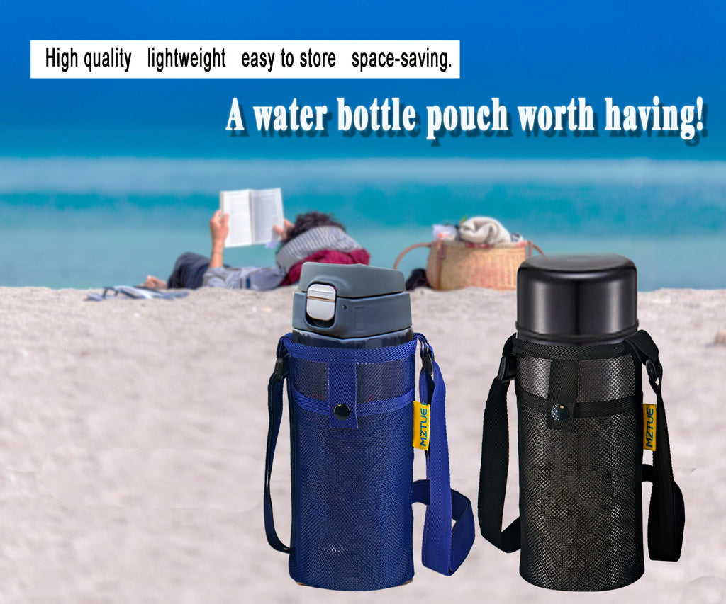 Mztue Water Bottle Holder With Strap, Folding Portable Water Bottle Carrier With Strap Easy Clean, Water Bottle Bag Strap, Water