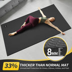 Cambivo Large Yoga Mat, Extra Thick Workout Mats For Home Gym, 6'X 4'X 8 Mm Non Slip Wide Exercise Mat For Pilates, Stretching O