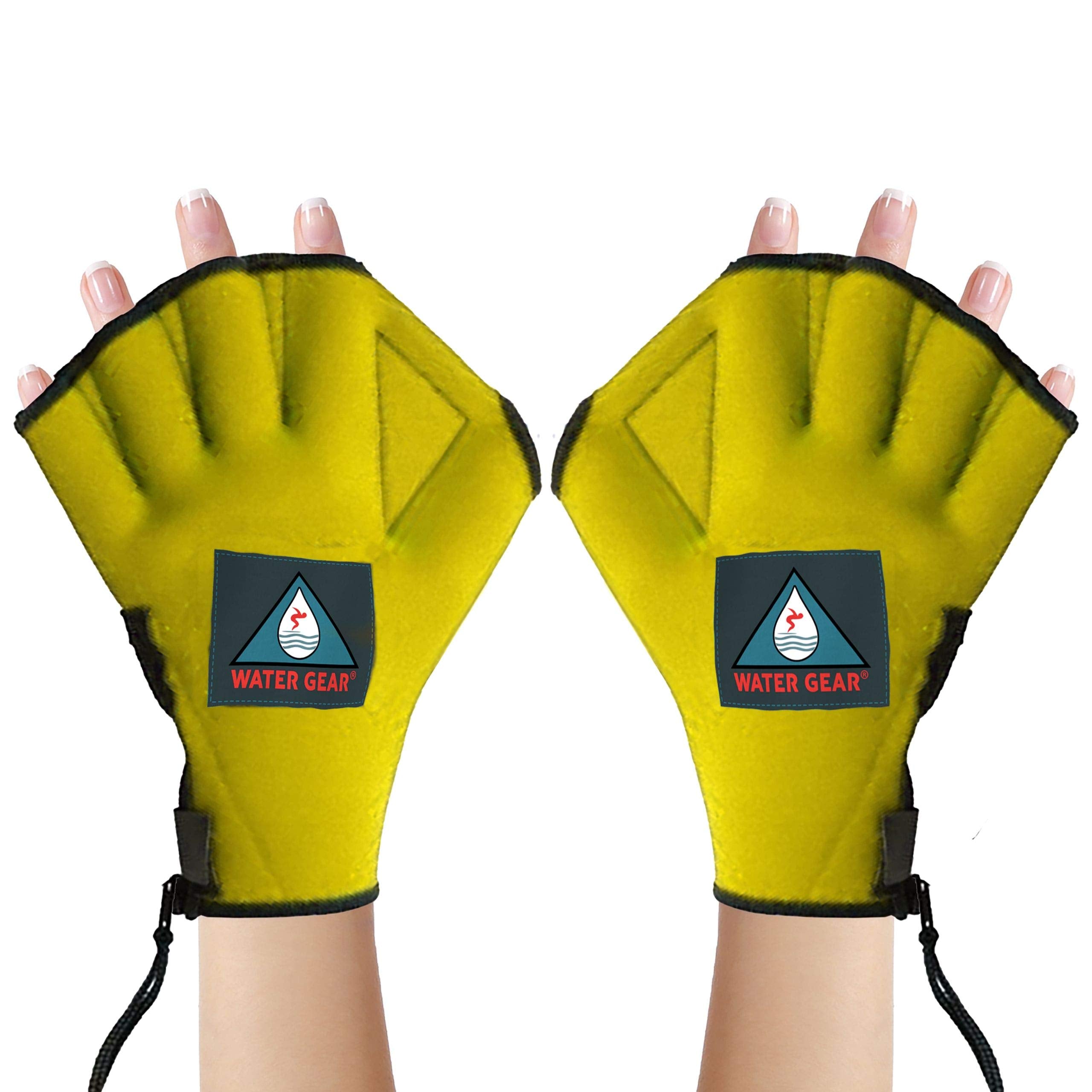 Water Gear Neoprene Fingerless Force Gloves - Aqua Fitness Gloves - Great For Workouts And Diving - Designed With Enhanced Grip