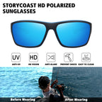 Storycoast Polarized Sports Sunglasses For Men Women Unbreakable Frame Cycling Fishing Driving 3Pack-Black+Blue+Green