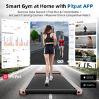 Deerrun Walking Pad With Dumbbell Weight Sets Of 2, Smart App Home Gym Equipment, 2.5Hp Quiet Led Display & Remote Control Porta