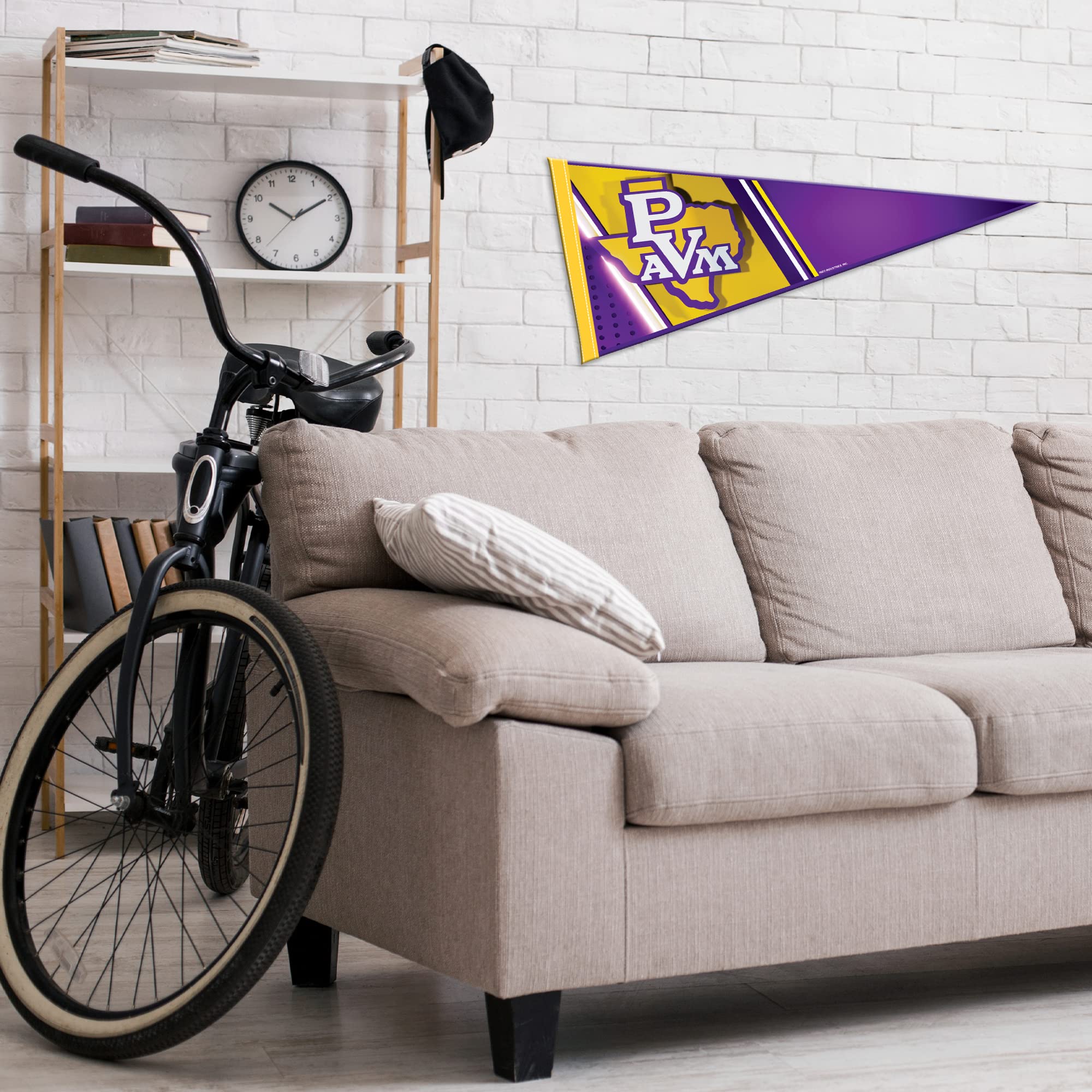 Rico Industries Ncaa Prairie View A&M Panthers Primary 12'' X 30'' Felt Wall D  Cor Pennant - Great For Home/Bed Room/Man Cave D