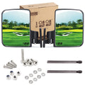 10L0L Golf Cart Side Mirrors Compatible With Yamaha Club Car Ez-Go And Others Round Or Square Tube Golf Cart Roof Bracket, No-Dr