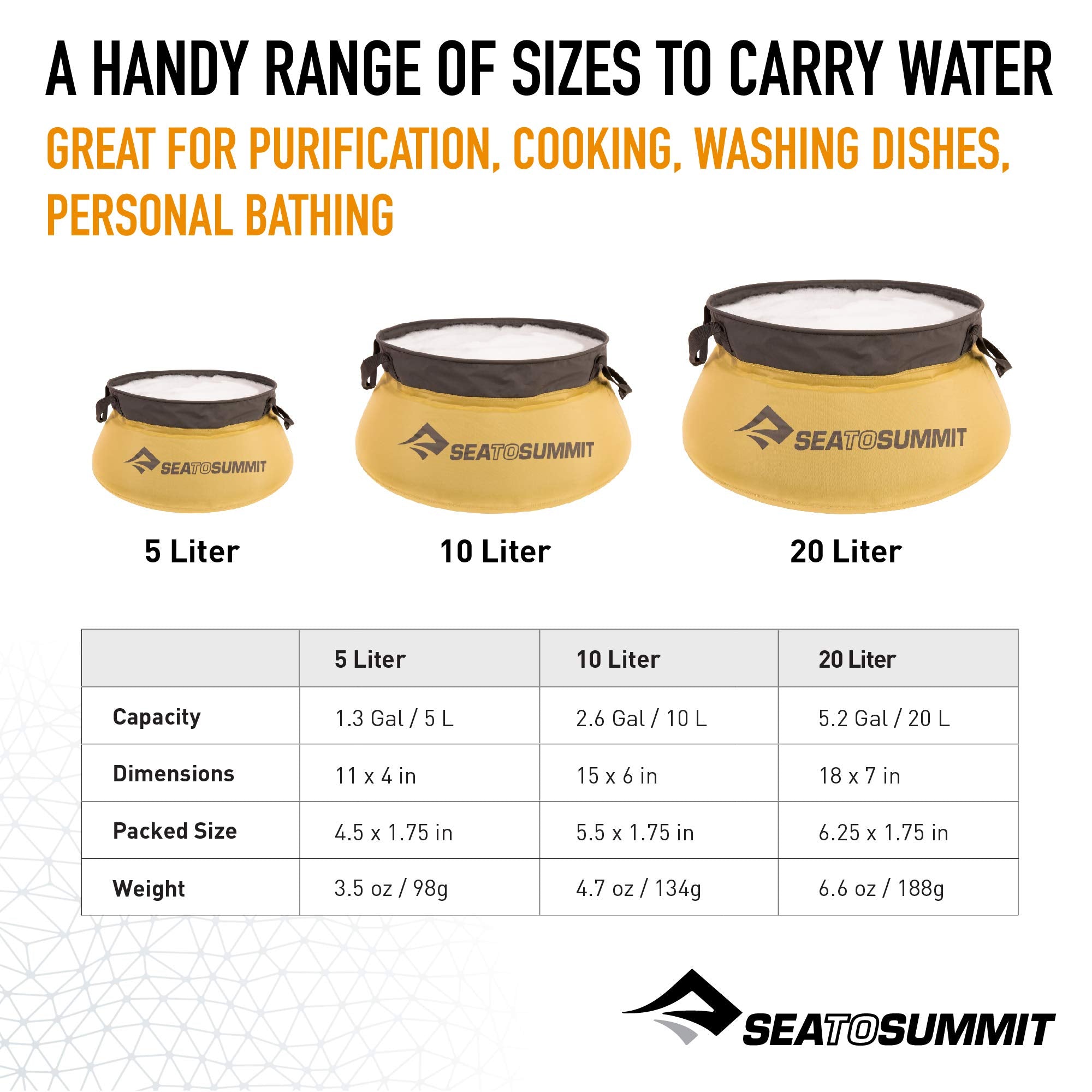 Sea To Summit Collapsible Kitchen Sink, 10 Liter