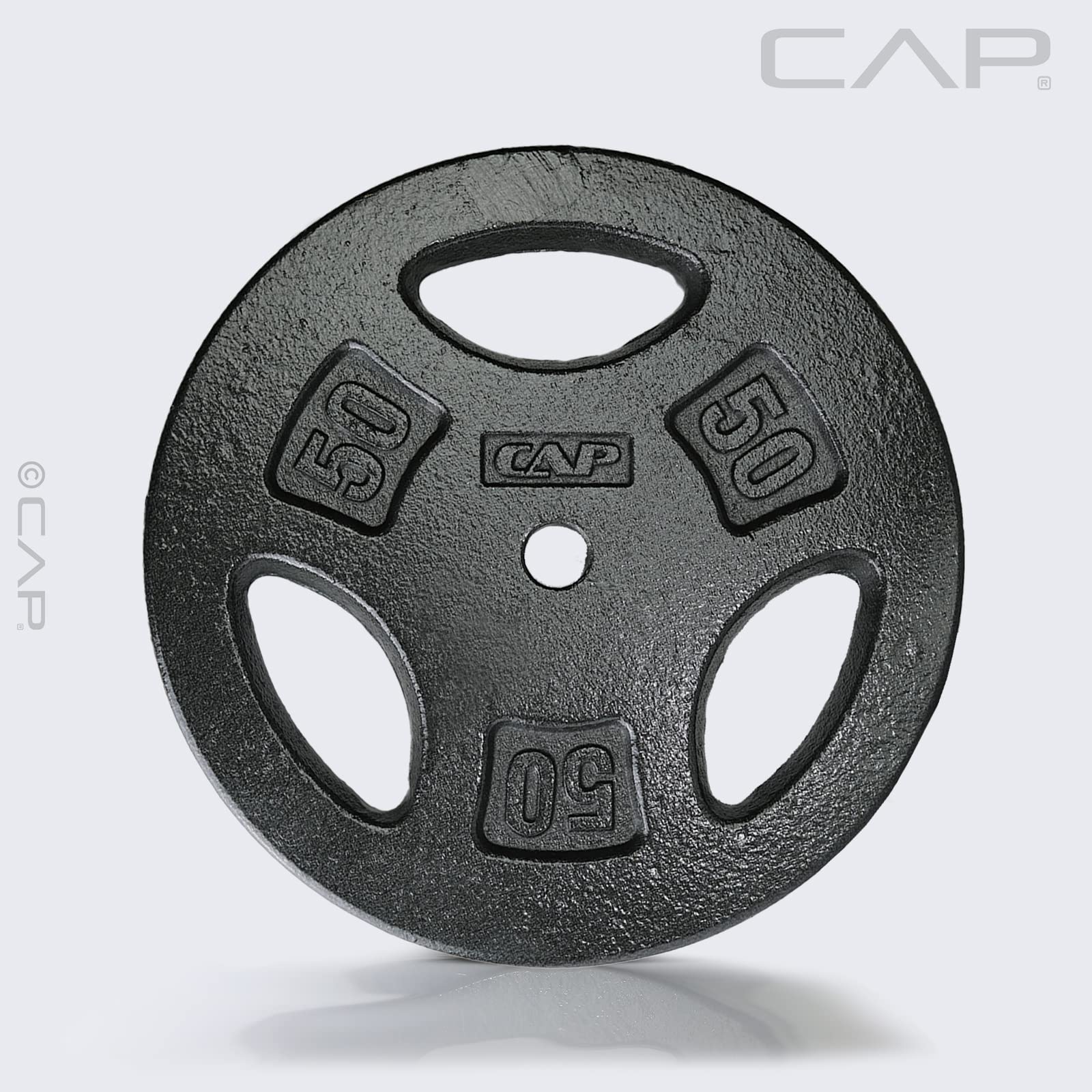 Cap Barbell Standard 1-Inch Grip Weight Plates 50 Lbs Black, Pack (X1)