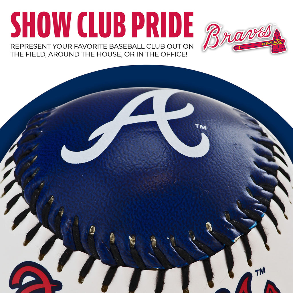 Franklin Sports Atlanta Braves Mlb Team Baseball - Mlb Team Logo Soft Baseballs - Toy Baseball For Kids - Great Decoration For D