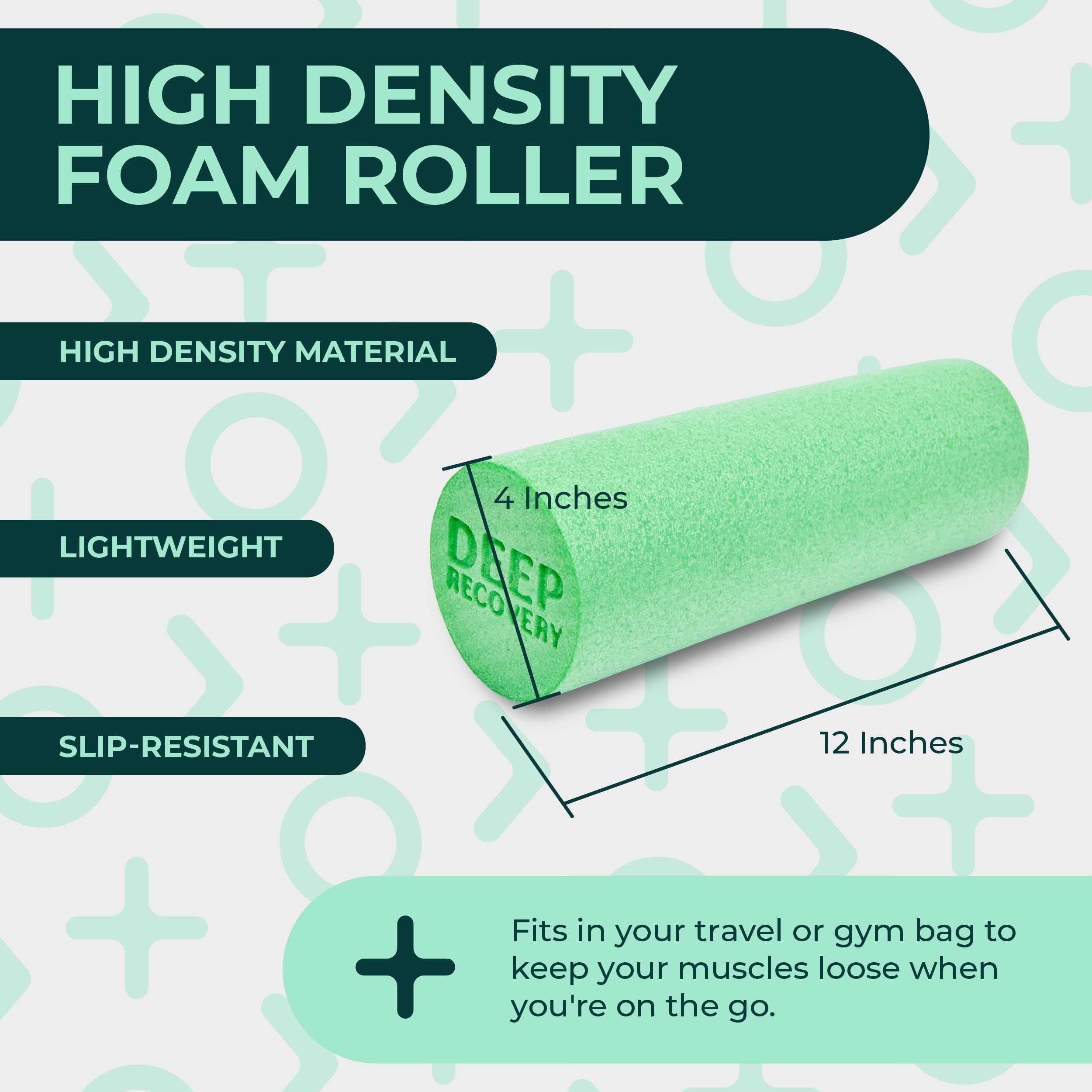 Deep Recovery Soft Density Foam Roller - Travel Size Back Roller Foam For Back Pain, Legs, Shoulders - Exercise Roller Foam - De