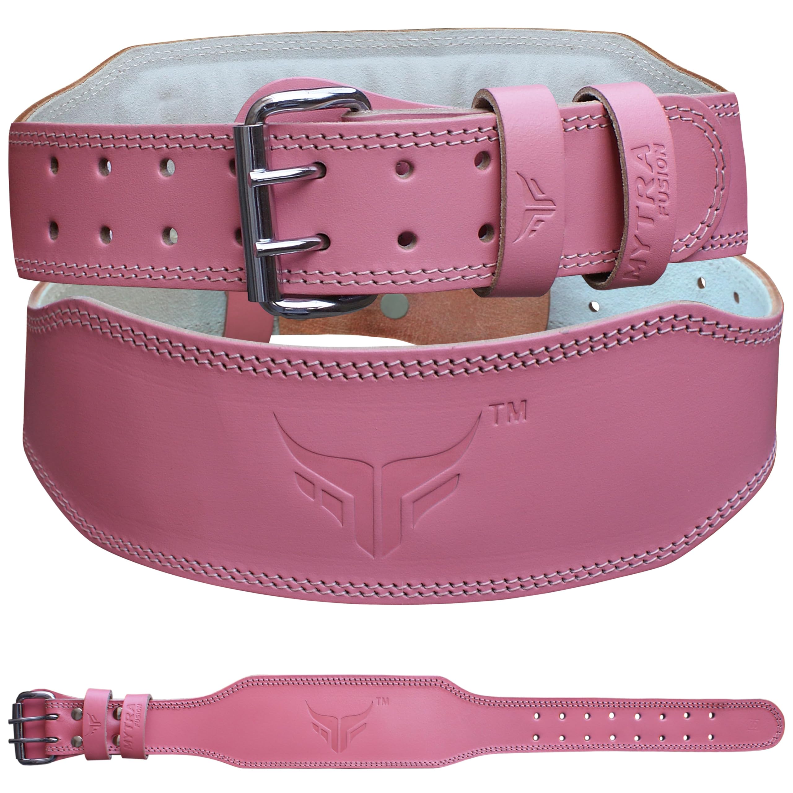 Mytra Fusion Weight Lifting Belt Women Gym Belt 7MM Thick and 4 wide 100% Real Leather Lifting Belts for Women, Ladies weightlif