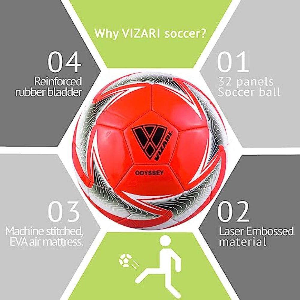 Sport Usa Odyssey Soccer Ball-Red - Vizari Sports