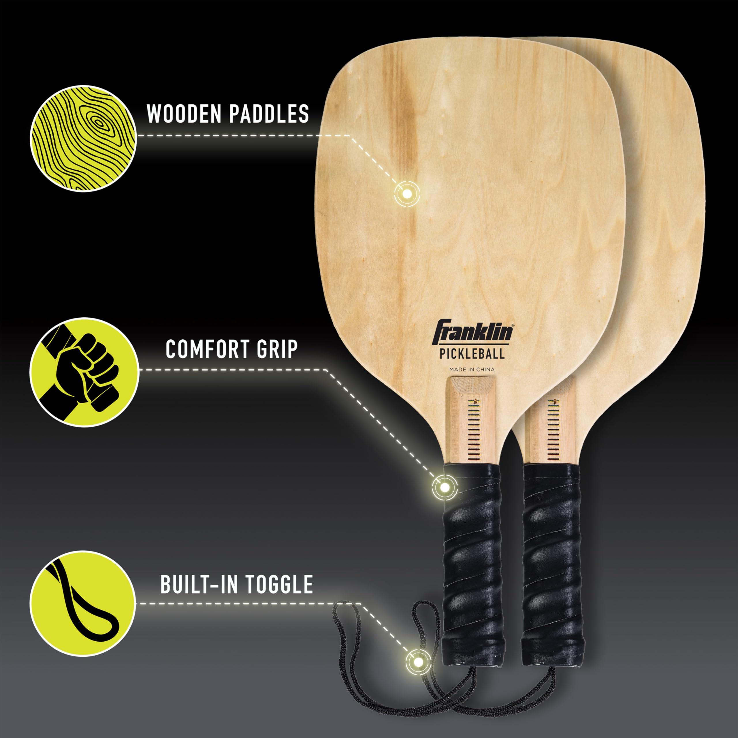 Franklin Sports Half Court Size Pickleball Net By Franklin Pickleball - Includes 10Ft Net, (2) Paddles, And (2) X-40 Usa Pickleb