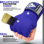 Rdx Training Boxing Inner Gloves Hand Wraps Mma Fist Protector Bandages Mitts,Blue,Medium