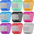 Shimeyao 180 Pcs 1.8 Small Aluminum Clip Keychain Buckle Clip Bulk Mini Aluminum D Ring Shape Small Lock Spring Snap Hook(Multic