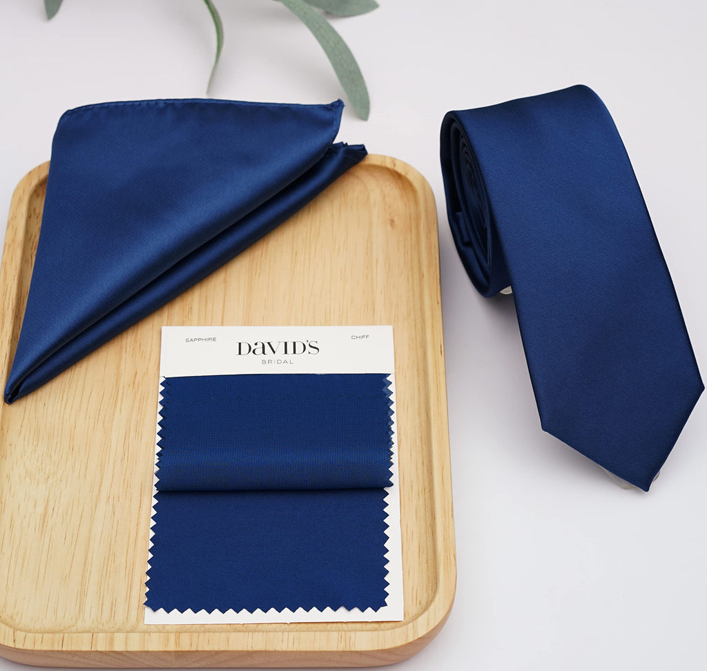 Zenxus Solid Skinny Ties For Men, 25 Inch Slim Navy Plain Ties Bulk For Wedding And Activities, 5-Pack